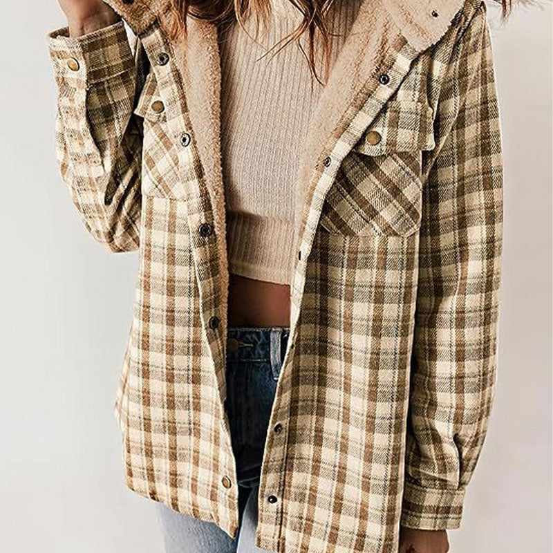 49% KORTING! ❄️ Trendy Plaid Hooded Winterjas voor Dames 🧥