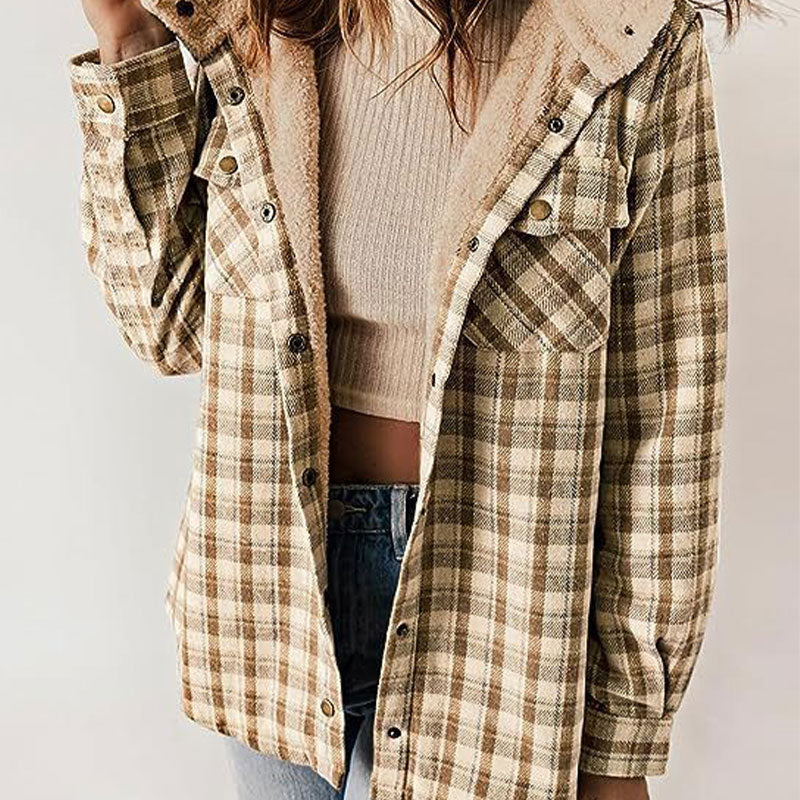 49% KORTING! ❄️ Trendy Plaid Hooded Winterjas voor Dames 🧥