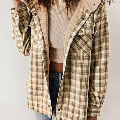 49% KORTING! ❄️ Trendy Plaid Hooded Winterjas voor Dames 🧥