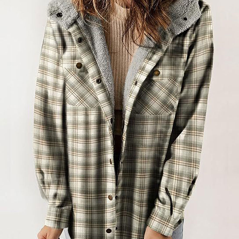 49% KORTING! ❄️ Trendy Plaid Hooded Winterjas voor Dames 🧥